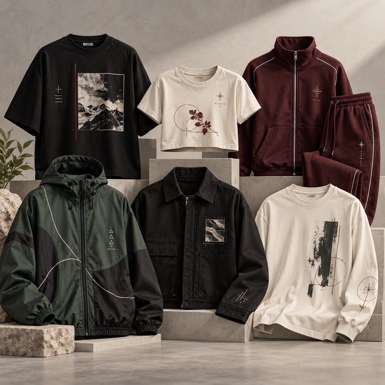 Prendas de ropa para una marca